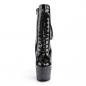 Preview: Sale ADORE-1020LG Pleaser High-Heels Plateau Schnürstiefeletten schwarz Lack Multiglitter 42