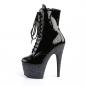 Preview: Sale ADORE-1020LG Pleaser High-Heels Plateau Schnürstiefeletten schwarz Lack Multiglitter 42