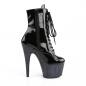 Preview: Sale ADORE-1020LG Pleaser High-Heels Plateau Schnürstiefeletten schwarz Lack Multiglitter 42