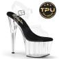 Preview: ADORE-708PREM Pleaser high heels pole dance ankle strap sandal clear black premium TPU