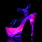 Preview: Sale ADORE-708UVR Pleaser High-Heels Plateausandaletten Mosaik neon UV pink 36