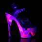 Preview: Sale ADORE-708UVR Pleaser High-Heels Plateausandaletten Mosaik neon UV pink 36