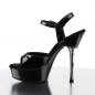 Preview: Sale ALLURE-609 Pleaser Damen High Heels Plateausandaletten Strass schwarz Lack 40