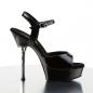 Preview: Sale ALLURE-609 Pleaser high heel ankle strap sandal leather innersole black patent 40