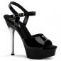 Preview: Sale ALLURE-609 Pleaser high heel ankle strap sandal leather innersole black patent 40