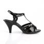 Preview: Sale BELLE-322 elegante Fabulicious Damen T-Riemchen Sandaletten schwarz Lack 38