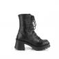Preview: Sale BRATTY-118 DemoniaCult vegan ankle boot buckle straps black matte 39