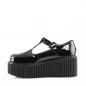 Preview: Sale CREEPER-214 DemoniaCult platform t-strap shoe black patent side cutout design 38