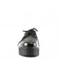 Preview: Sale CREEPER-402 DemoniaCult unisex platform shoe black leather interwoven apron 42