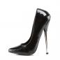 Preview: Sale DAGGER-01 elegante Devious High Heels Pumps Stiletto-Metallabsatz schwarz Lack 40