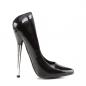 Preview: Sale DAGGER-01 elegante Devious High Heels Pumps Stiletto-Metallabsatz schwarz Lack 40