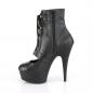 Preview: Sale DELIGHT-600-21 Pleaser High-Heels Plateaubooties Schlaufenschnürung schwarz matt 43