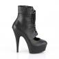 Preview: Sale DELIGHT-600-21 Pleaser High-Heels Plateaubooties Schlaufenschnürung schwarz matt 43