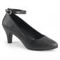 Preview: Sale DIVINE-431 Pleaser Pink Label Damen Fesselriemchen Pumps schwarz Lederoptik 43