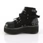 Preview: Sale EMILY-317 DemoniaCult platform cutout ankle bootie black canvas and vegan leather 36