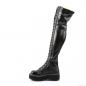 Preview: Auktion EMILY-375 DemoniaCult Damen Plateau Overkneestiefel schwarz Stretch-Pu offener Zipper 35