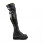 Preview: Auktion EMILY-375 DemoniaCult Damen Plateau Overkneestiefel schwarz Stretch-Pu offener Zipper 35