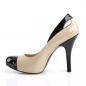 Preview: Sale EVE-07 Pleaser Pink Label high heels platform cutout pump black-cream patent 42