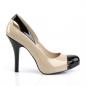 Preview: Sale EVE-07 Pleaser Pink Label high heels platform cutout pump black-cream patent 42