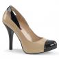 Preview: Sale EVE-07 Pleaser Pink Label high heels platform cutout pump black-cream patent 42