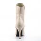 Preview: Sale EVE-106 Pleaser Pink Label High-Heels Stiefeletten D-Ring Schnürung creme matt 42