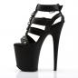 Preview: Sale FLAMINGO-858 Pleaser high heels platform t-strap sandal black metal rings studs 40