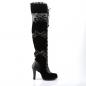 Preview: Sale GLAM-300 DemoniaCult high heels platform tigh high boot black lace overlay and bow 40