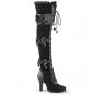 Preview: Sale GLAM-300 DemoniaCult high heels platform tigh high boot black lace overlay and bow 40