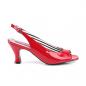 Preview: Sale JENNA-02 Pleaser Pink Label elegante Damen Slingback Peep Toe Pumps rot Lack Spulenabsatz 40