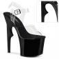 Preview: LOVETHORN-708 Pleaser vegan sexy ankle strap sandal clear black rose thorn heel