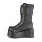 Preview: Sale PETROL-150 DemoniaCult Damen Keilplateau Stiefel schwarz Lederlook Zipper 40