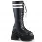 Preview: Sale RANGER-320 DemoniaCult platform knee boot black white contrasting stripes 45