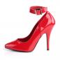 Preview: Sale SEDUCE-431 Pleaser Stilettoabsatz High-Heels Fesselriemchen Pumps rot Lack 38