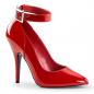 Preview: Sale SEDUCE-431 Pleaser Stilettoabsatz High-Heels Fesselriemchen Pumps rot Lack 38