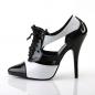 Preview: Sale SEDUCE-458 Pleaser Stilettoabsatz High-Heels Cutout Pumps schwarz-weiß Lack 35