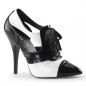 Preview: Sale SEDUCE-458 Pleaser Stilettoabsatz High-Heels Cutout Pumps schwarz-weiß Lack 35