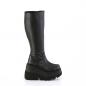 Preview: Auktion SHAKER-100WC DemoniaCult wedge wide calf platform knee high boot black matte 42