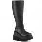 Preview: Auktion SHAKER-100WC DemoniaCult wedge wide calf platform knee high boot black matte 42