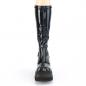 Preview: Sale SHAKER-65 DemoniaCult Damen Keil Plateau Stiefel schwarz Hologramm Stretch Lack 36