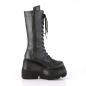 Preview: Sale SHAKER-72 DemoniaCult wedge platform lace-up front mid-calf boot black matte 37