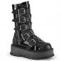 Preview: Sale SLACKER-160 DemoniaCult vegane Damen Plateau Stiefel Dreiecksringe Metall schwarz Lack Lederlook 38