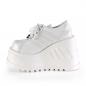 Preview: Sale STOMP-08 DemoniaCult wedge platform lace-up front oxford shoe white patent 37