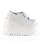 Preview: Sale STOMP-08 DemoniaCult wedge platform lace-up front oxford shoe white patent 37