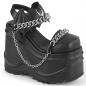 Preview: Sale WAVE-20 DemoniaCult wedge platform bat ankle strap sandal moon chain black matte 38