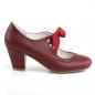 Preview: Sale WIGGLE-32 Pin Up Couture mary jane pump ribbon tie heart cutouts burgundy matte 40