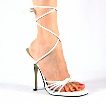 Sale HONEY-23 Pleaser ladys high heels strapy sandal white patent 39