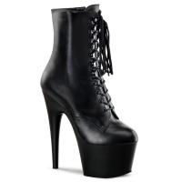 Auktion ADORE-1020 Pleaser High-Heels Plateau Schnürstiefeletten schwarz Echtleder 39