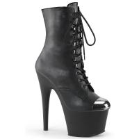 ADORE-1020ESC Pleaser high heels platform ankle boot steel cap black matte