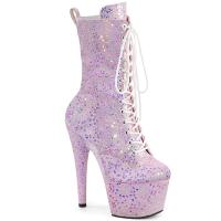 ADORE-1040-IG Pleaser Damen High Heels Plateaustiefeletten flieder irisierenden Glitter