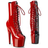 ADORE-1040TT Pleaser Damen High Heels Plateaustiefeletten zweifarbige rot schwarz Lack